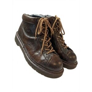 Vintage Dr Martens 8287 Mens Brown Leather Lace Up Ankle Boots England Size 9